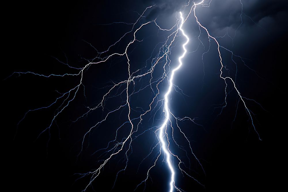  Black Background lightning thunderstorm backgrounds. AI generated Image by rawpixel.