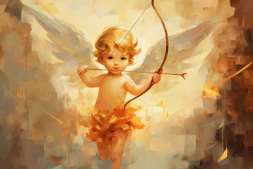 Cupid angel photography painting arrow.
