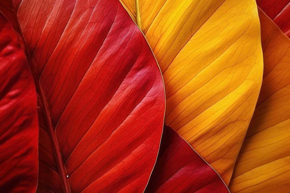  Nature background Abstract red and yellow leaf texture backgrounds plant. AI generated Image by rawpixel.