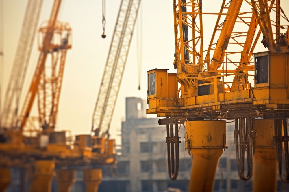  Cranes construction construction site architecture. AI generated Image by rawpixel.
