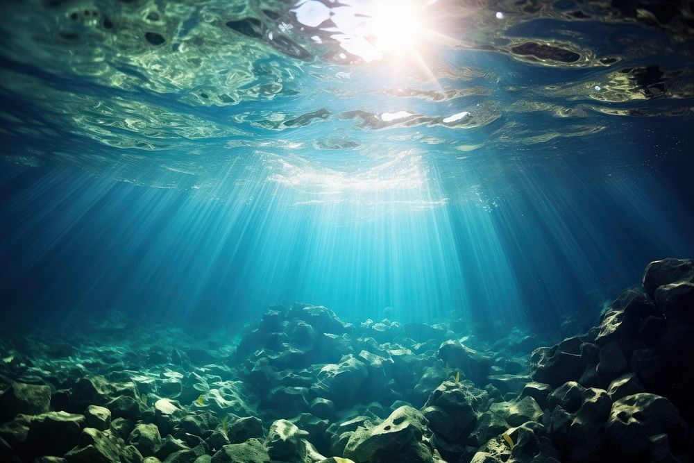 Deep underwater backgrounds outdoors swimming. AI generated Image by rawpixel.