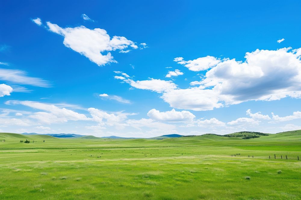  Grassland sky outdoors horizon. AI generated Image by rawpixel.