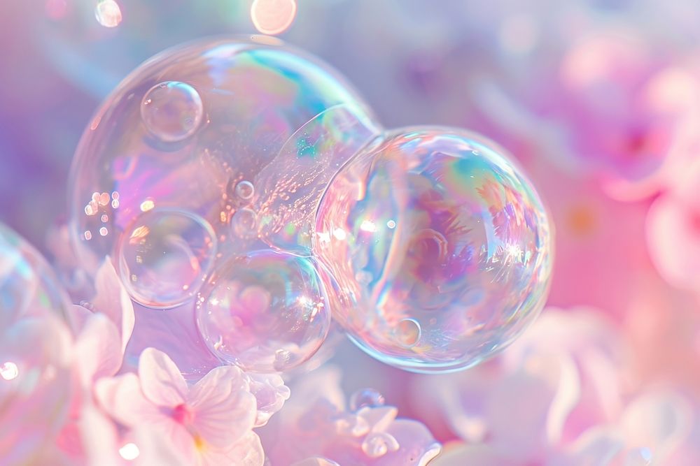 Pastel holographic bubble abstract background backgrounds petal.