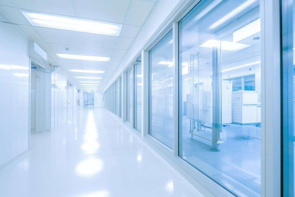  Scientific laboratory corridor architecture hospital. AI generated Image by rawpixel.