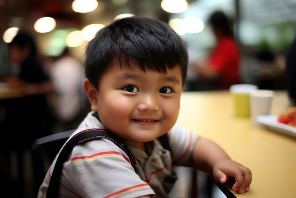 Singaporean kid portrait child adult.