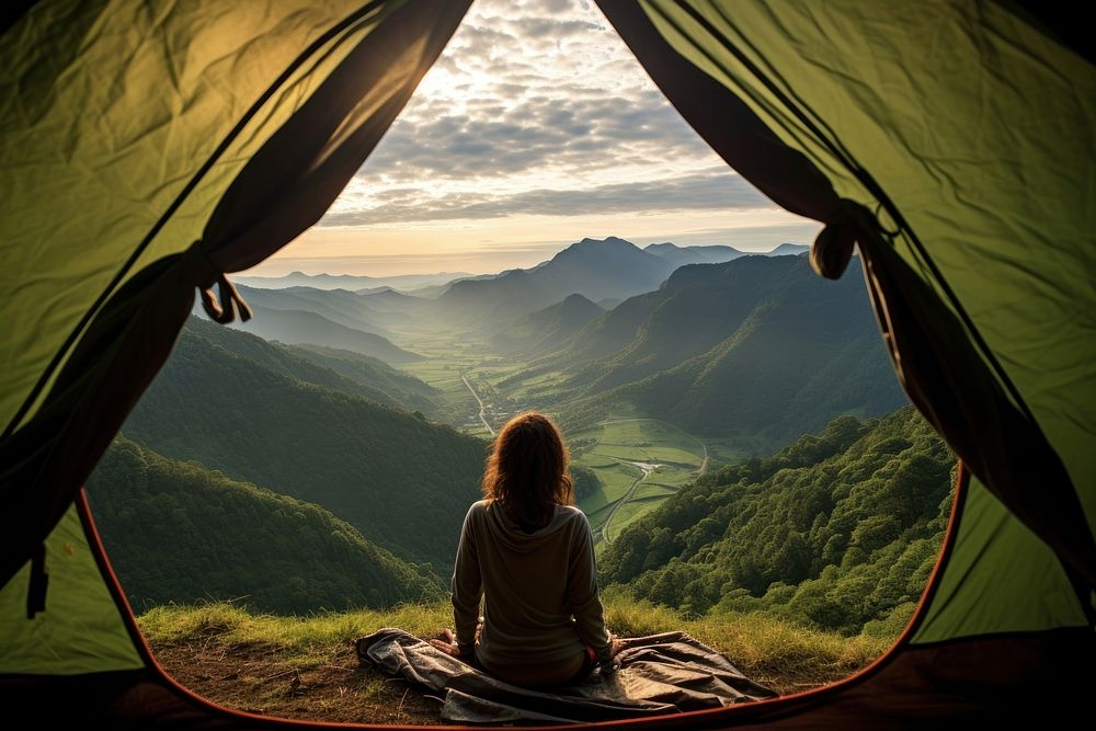 Tent landscape mountain outdoors.