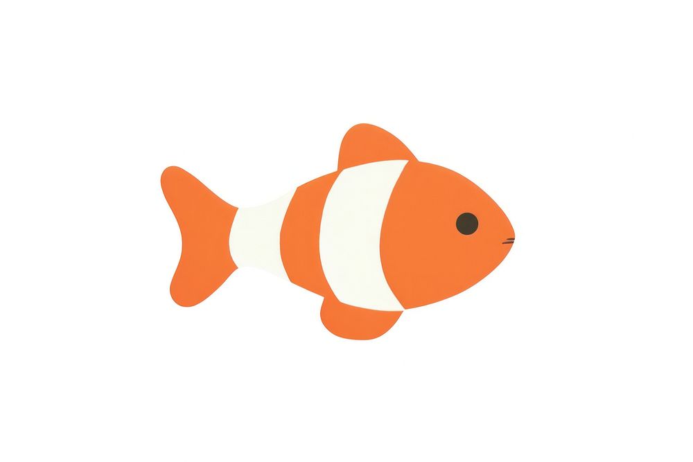 Nemo goldfish animal white background.