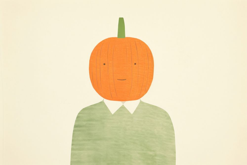 Pumpkin vegetable drawing human.