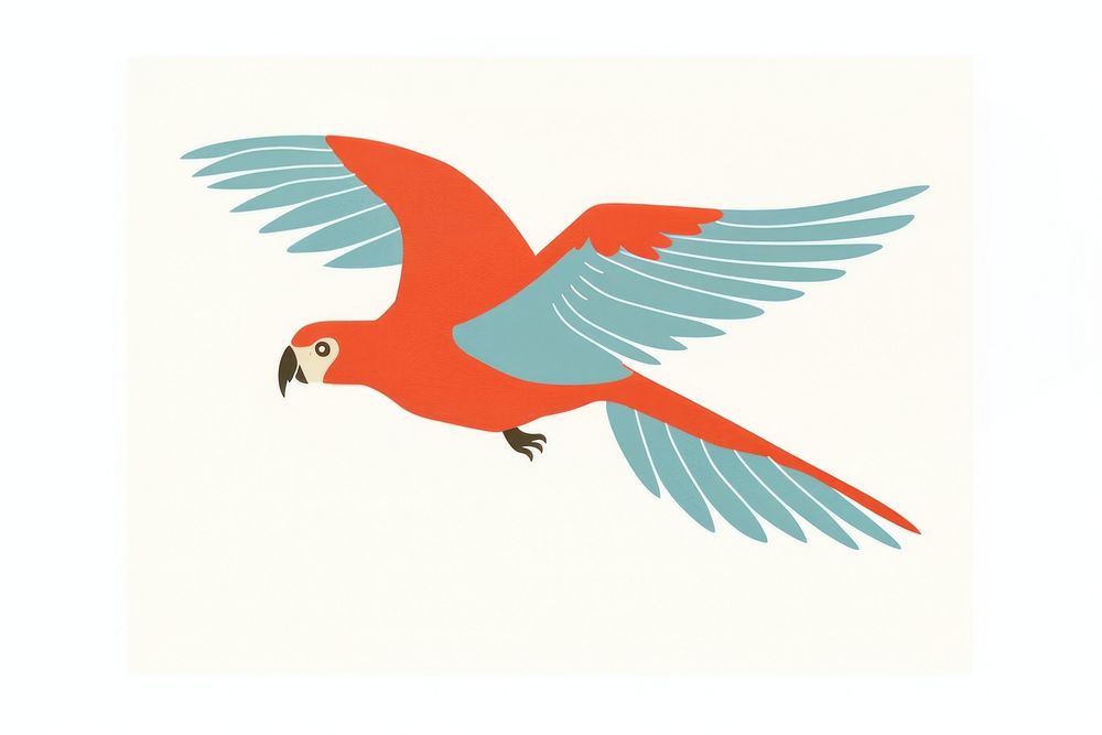 Parrot drawing animal flying.