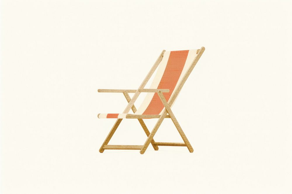 Beach chair furniture white background relaxation.