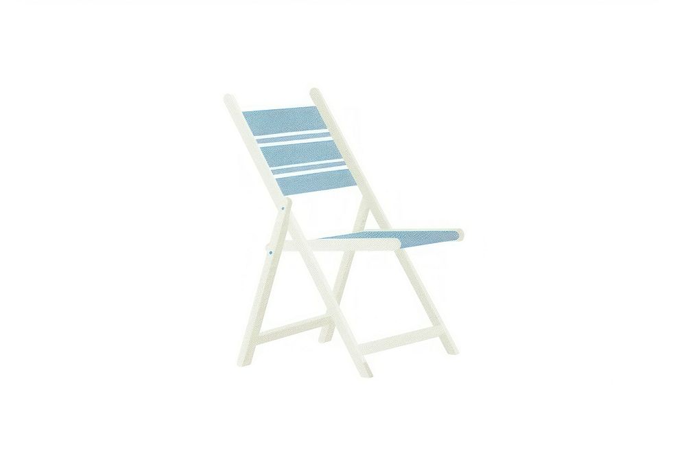 Blue beach chair furniture white background outdoors.