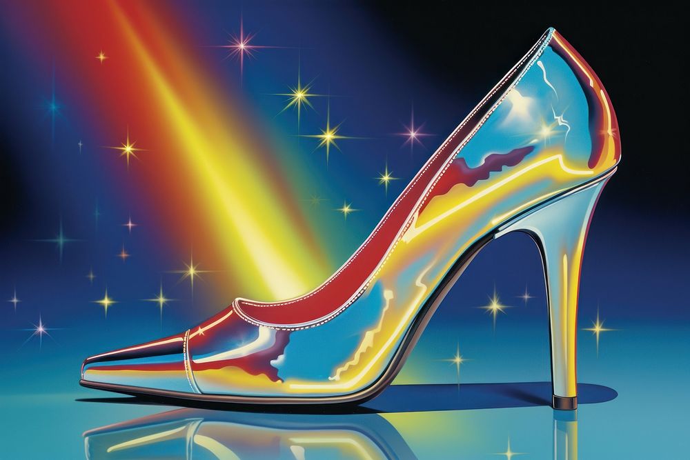 High heels footwear shoe illuminated.