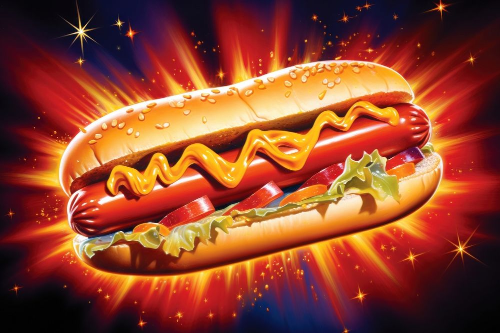 Hot Dog ketchup food hamburger.
