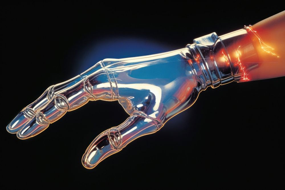 Robotic hand electronics futuristic hardware.