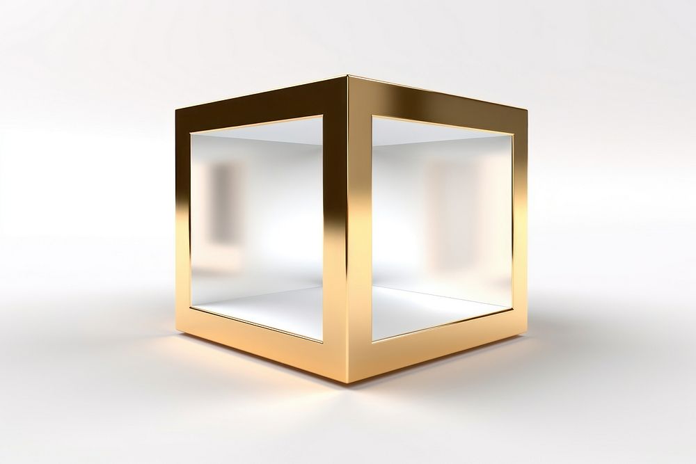 Square shape lighting lamp white background. AI generated Image by rawpixel.