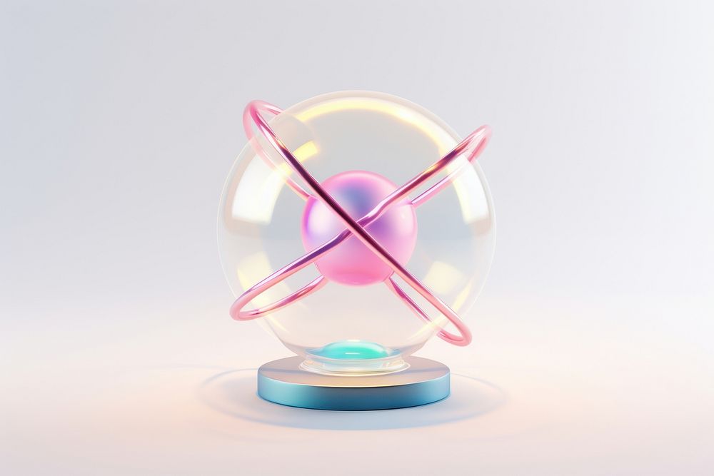 Atom icon toy illuminated technology.
