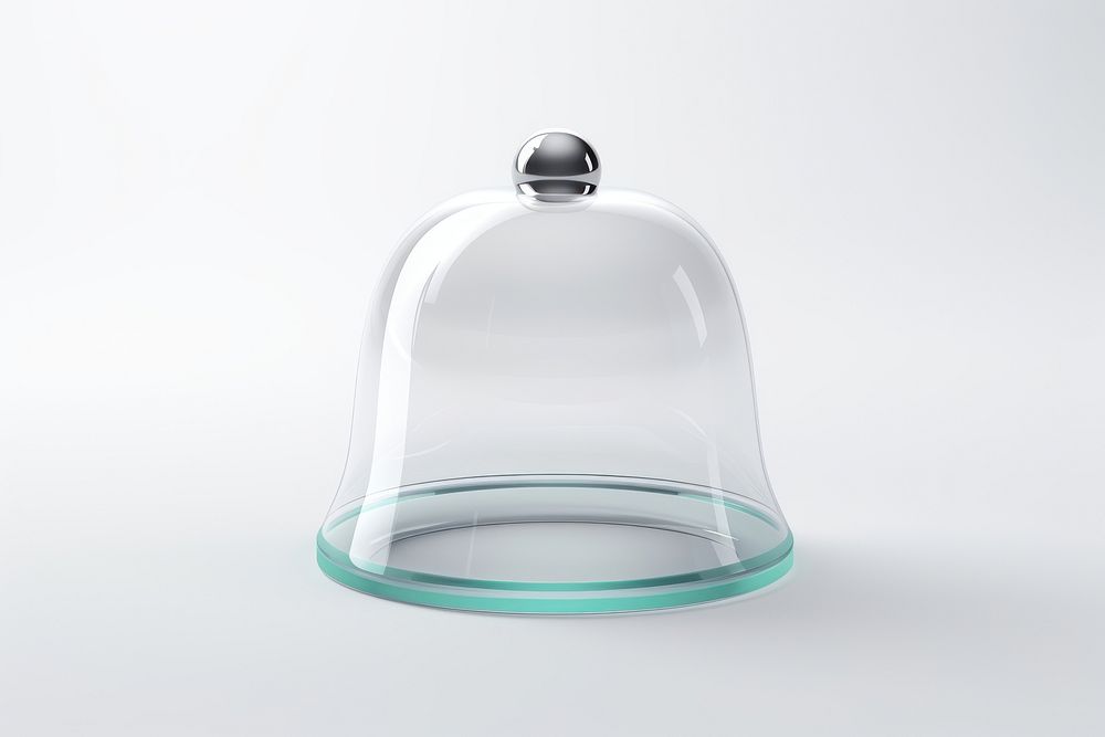 Bell icon glass transparent white background.