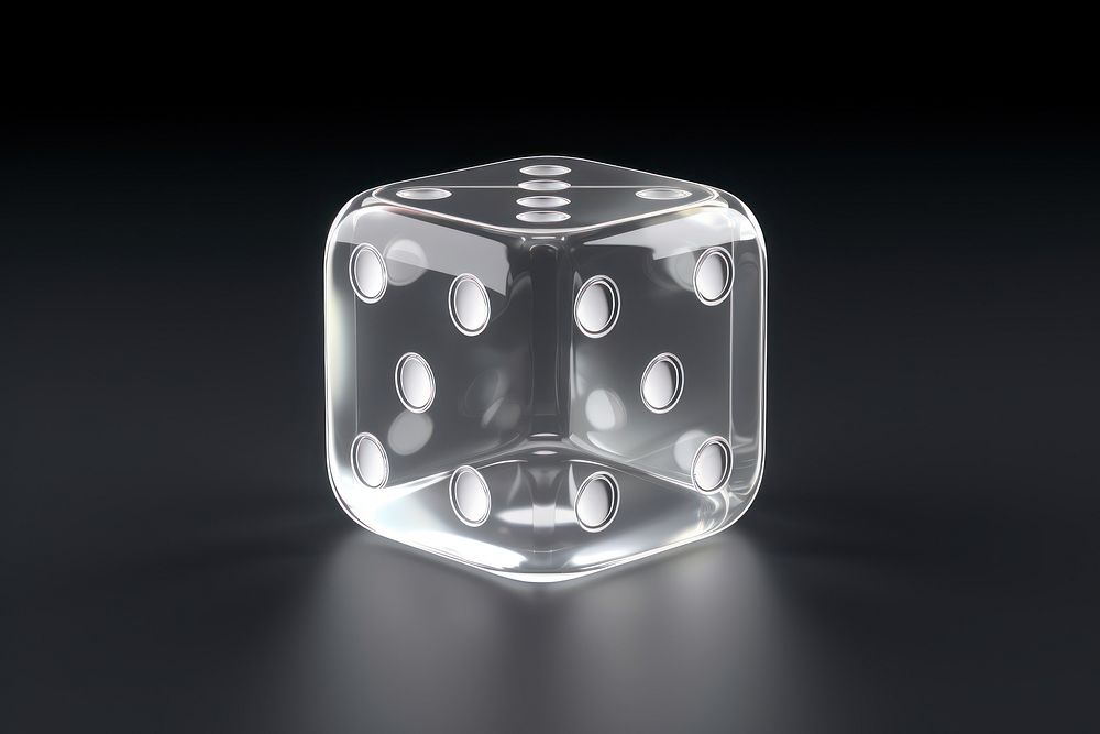 Dice icon transparent glass game.