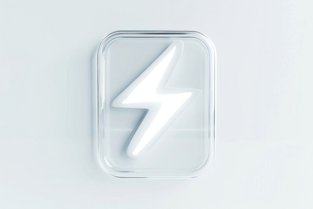 Lightning icon symbol white background electricity.