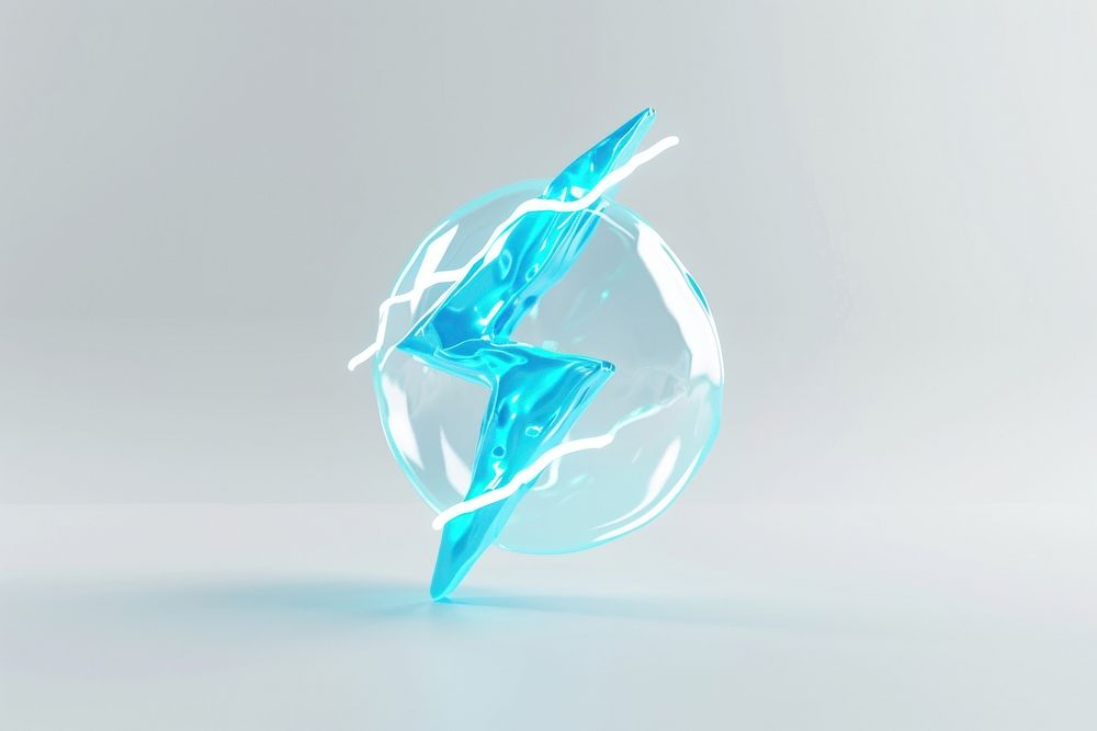 Lightning icon sphere futuristic technology.