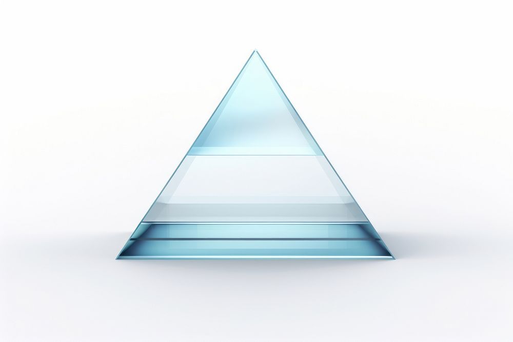 Pyramid icon glass white background simplicity.