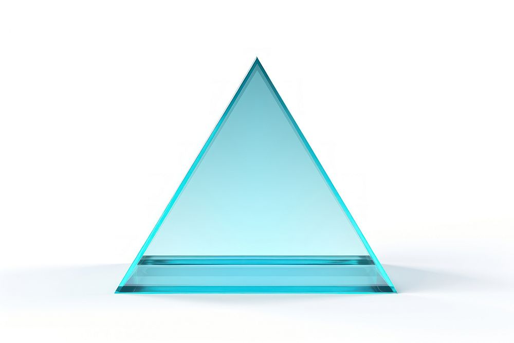 Pyramid icon glass white background simplicity.