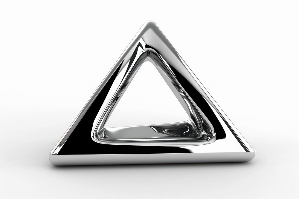 Triangle Chrome material triangle white background transportation.