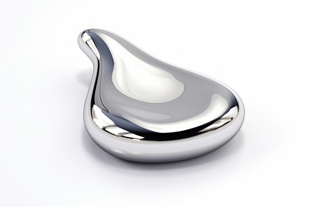 Water drop Chrome material silver white background simplicity.