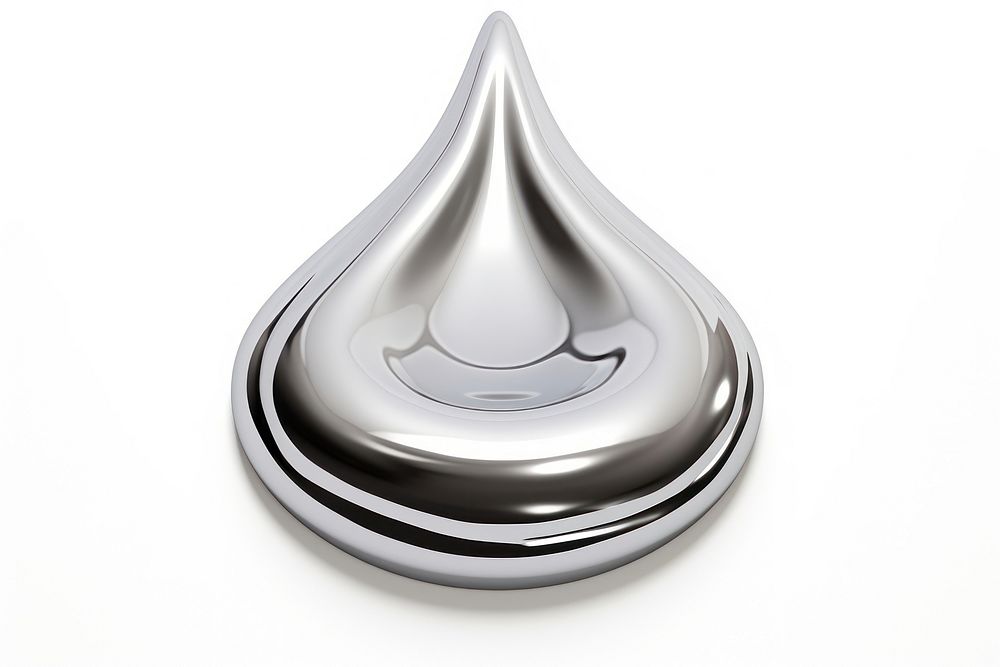 Water drop Chrome material white background accessories simplicity.