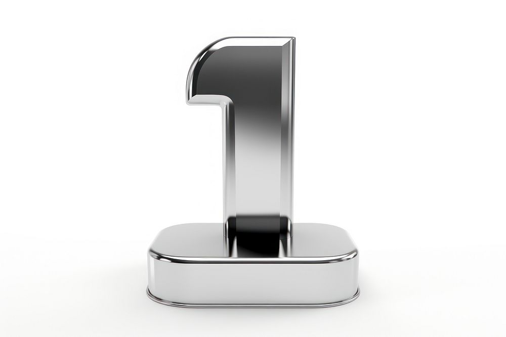 Number 1 Chrome material white background technology appliance.