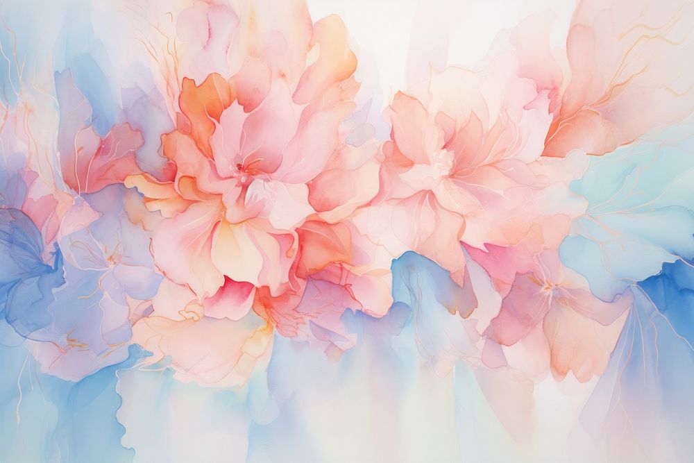  Watercolors background backgrounds painting flower. AI generated Image by rawpixel.
