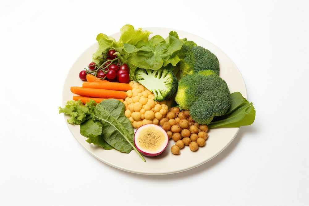 Vegan food plate meal dish.