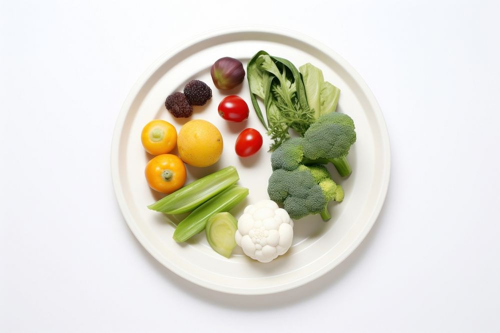 Vegan food cauliflower vegetable plate.