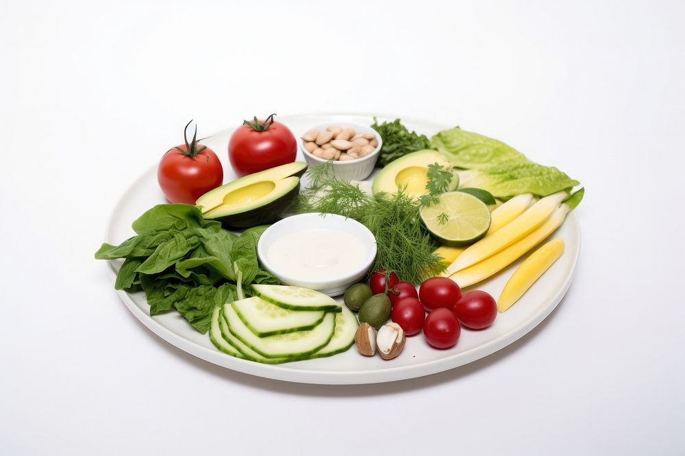 Vegan food lunch plate meal.