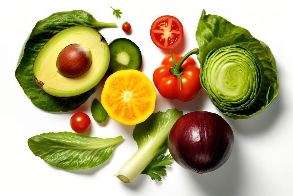 Vegan food vegetable avocado fruit.