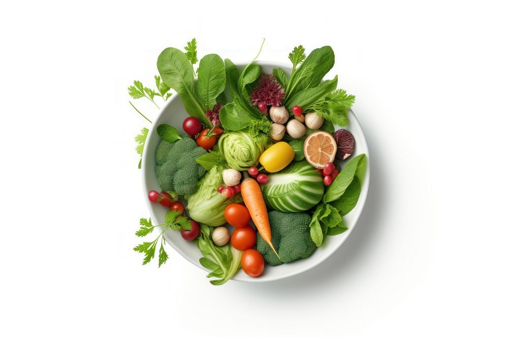 Vegan food vegetable fruit plate.