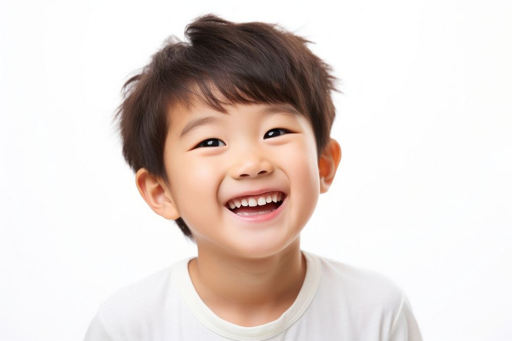 Asian kid laughing smile happy.