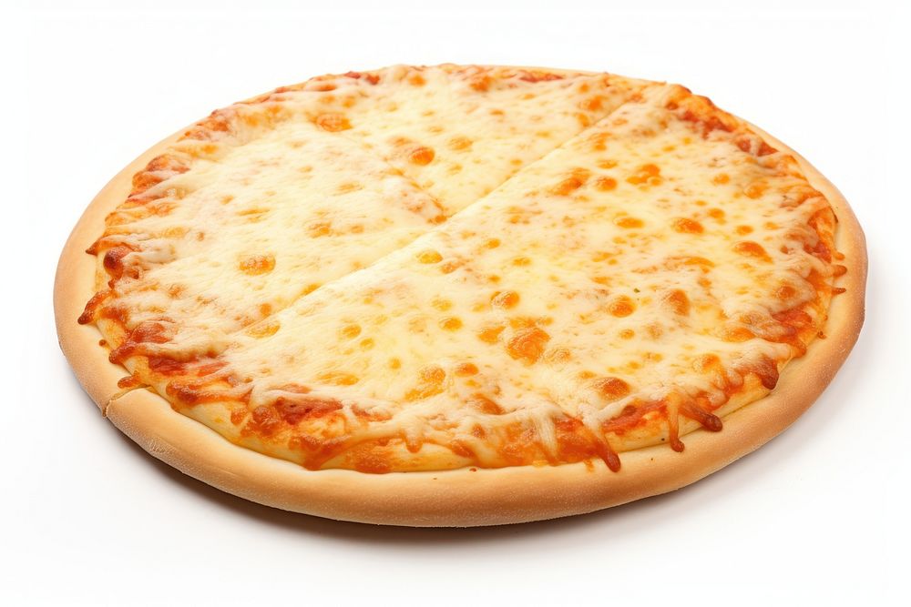 Cheese pizza bread food white background.