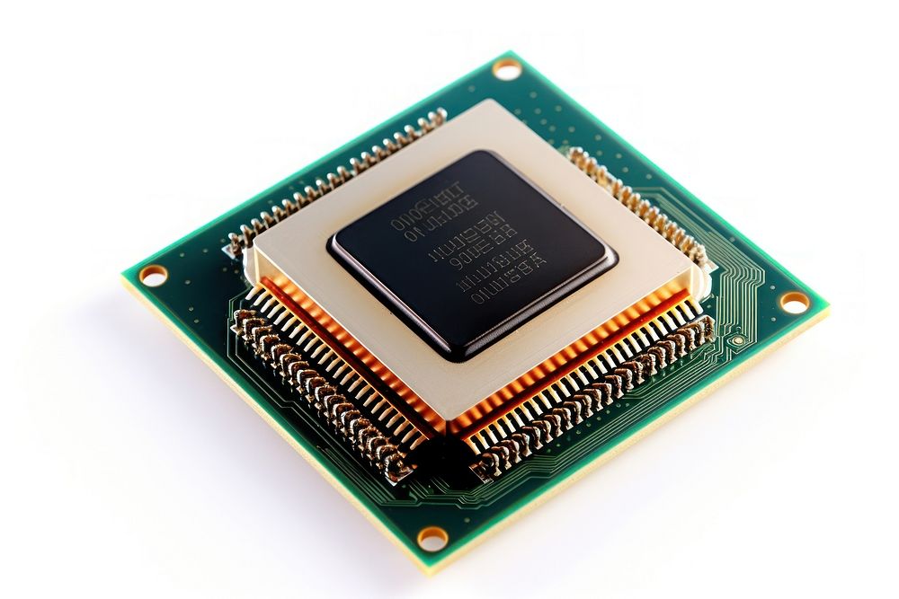 CPU chip computer cpu white background.