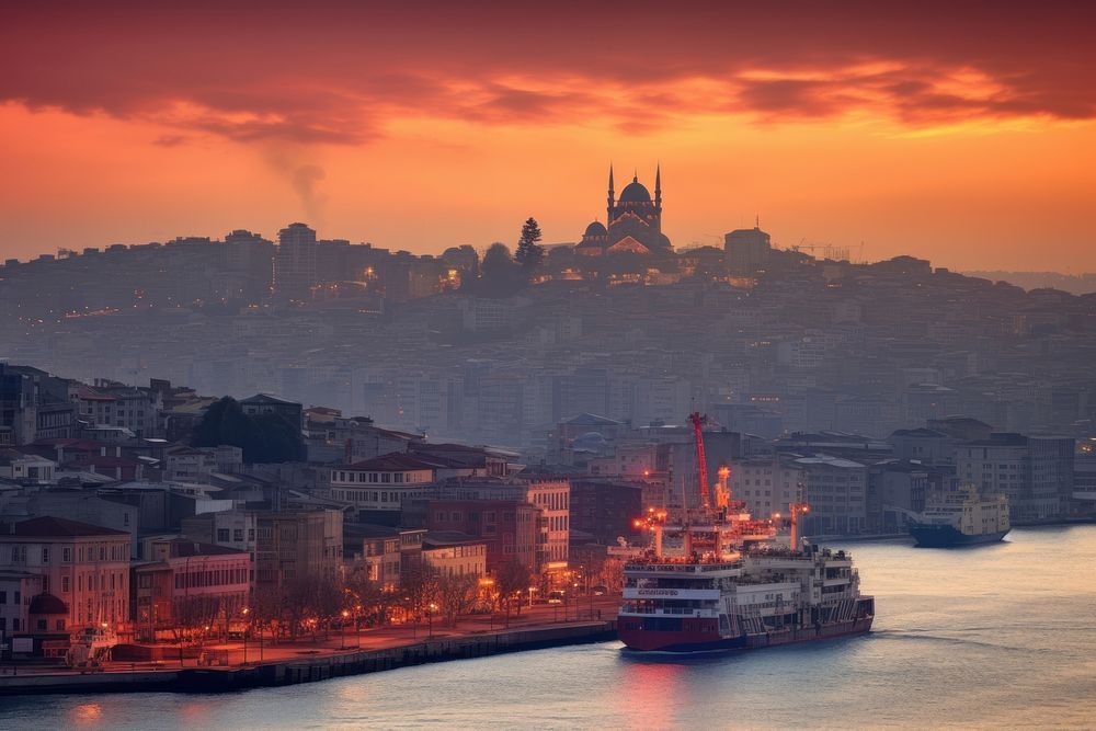 Istanbul cityscape architecture waterfront.