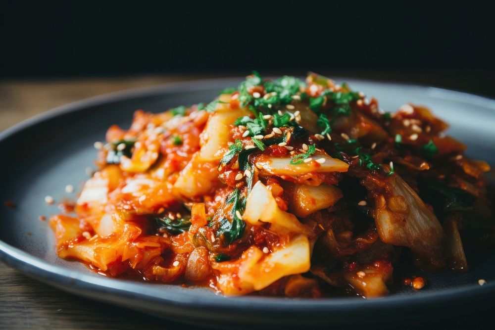 Kimchi dish plate food.