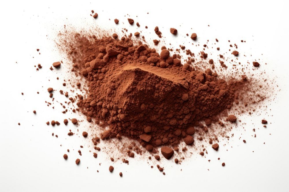Cocoa powder white background ingredient chocolate.