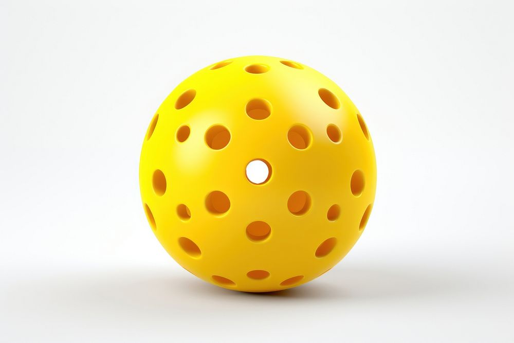 Yellow beach ball sphere sports hole.