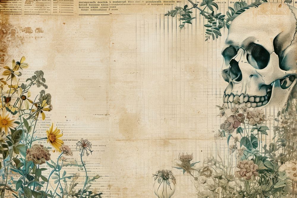 Skull border backgrounds pattern flower.