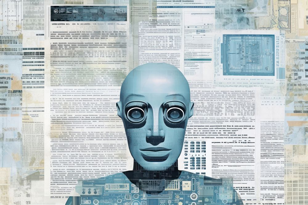 Newspaper technology futuristic cyberspace.
