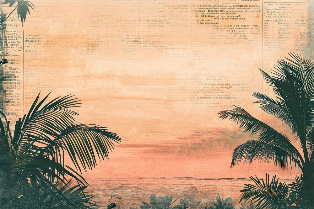 Sunset beach border backgrounds outdoors painting.