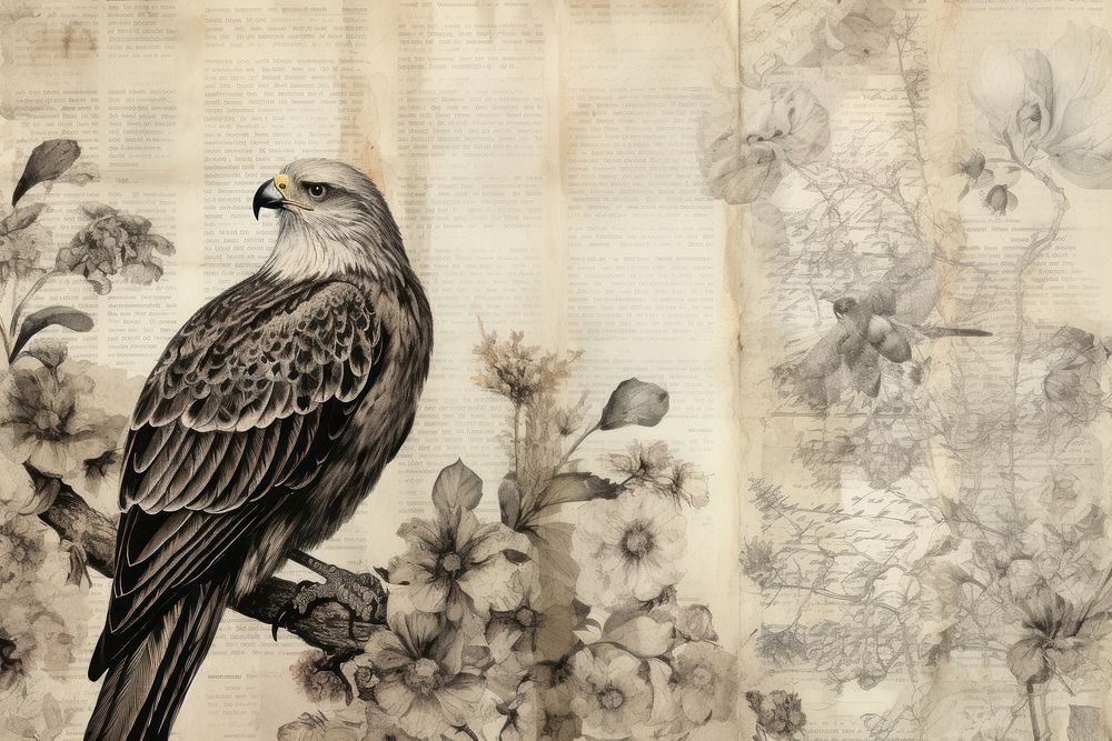Eagle bird border drawing animal sketch.