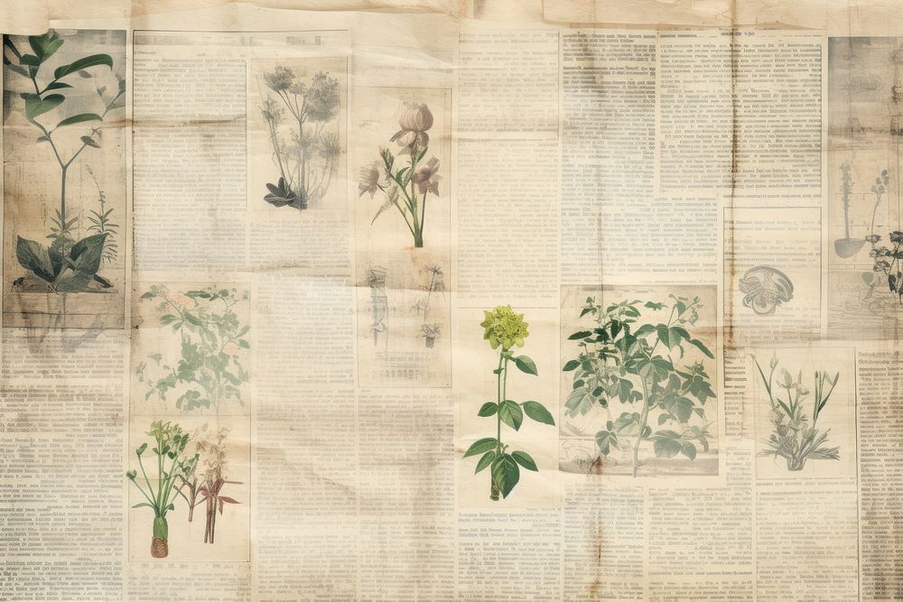 Plant border herbs backgrounds newspaper.
