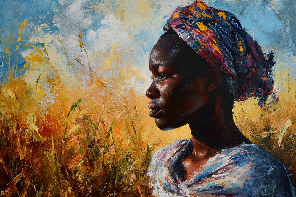 African painting portrait adult. AI generated Image by rawpixel.