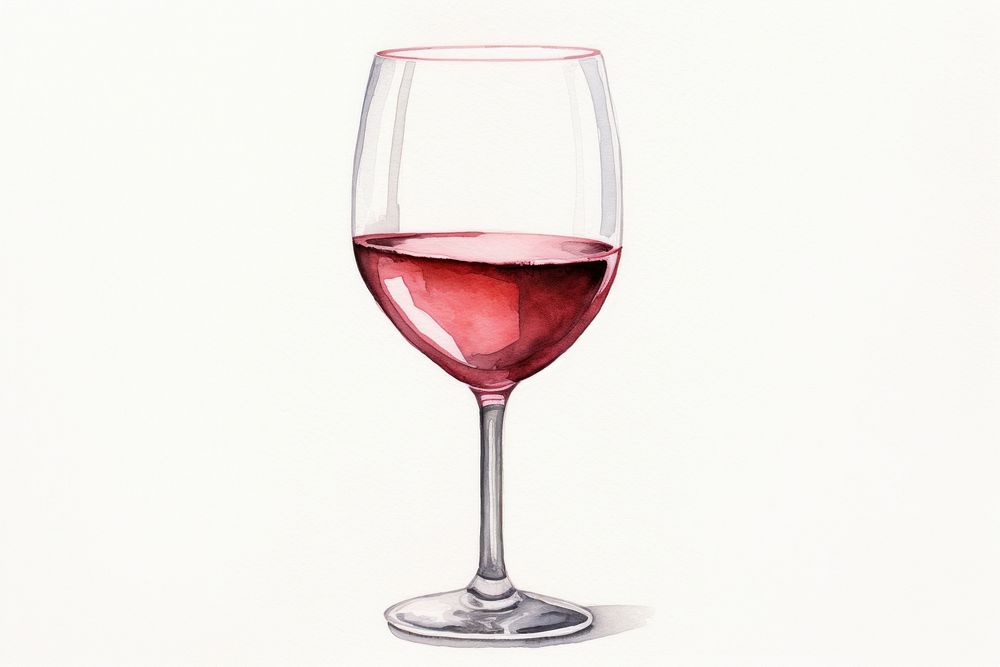 Glass of wine drink white background refreshment.